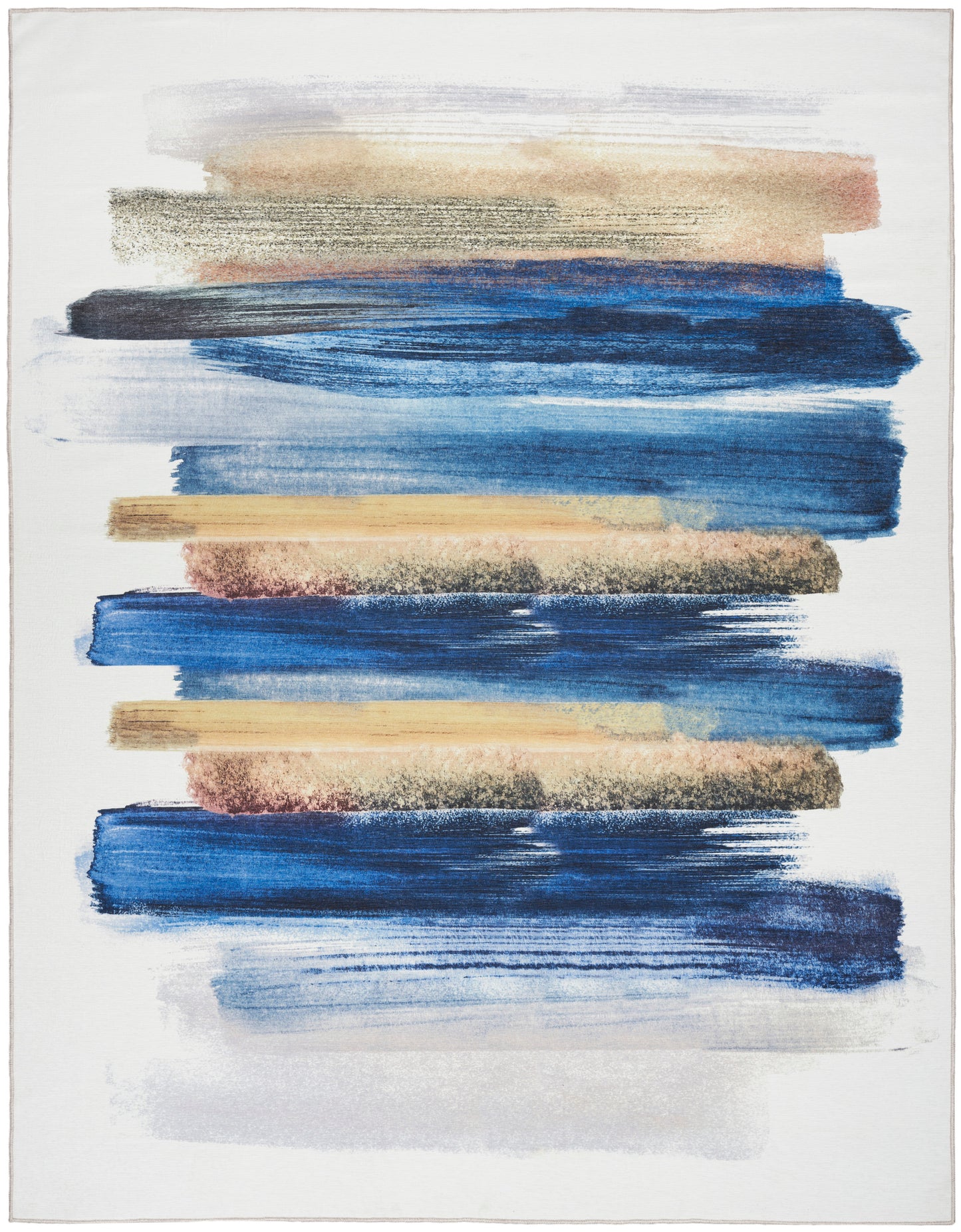 Nourison Home Nourison Washables NWB09 Blue Multicolor Contemporary Power-loomed Rug