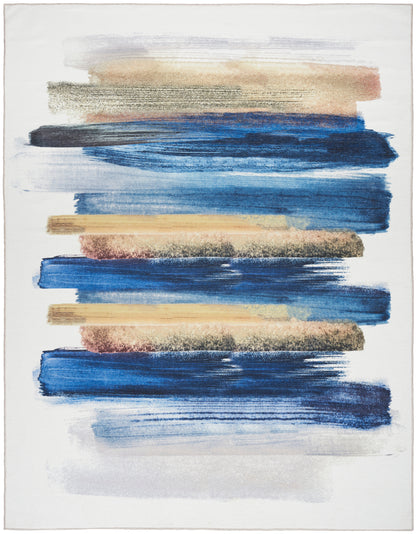 Nourison Home Nourison Washables NWB09 Blue Multicolor Contemporary Power-loomed Rug