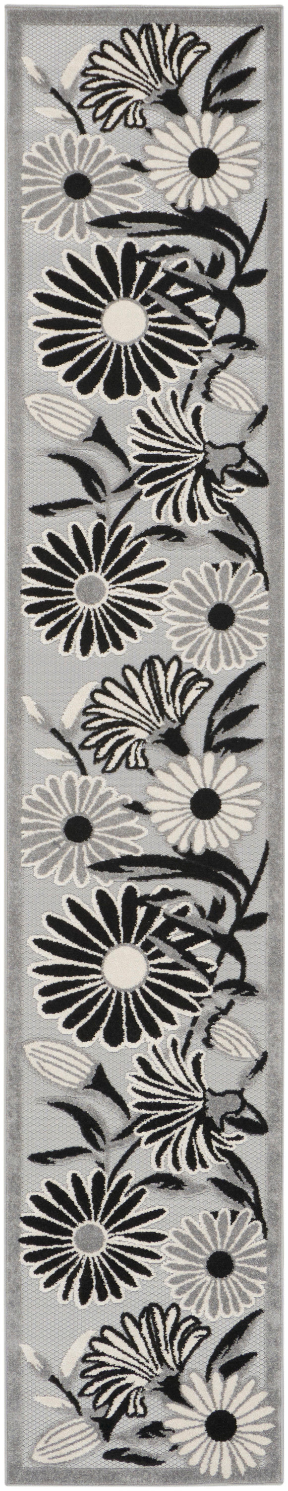 Nourison Home Aloha ALH33 Black White Contemporary Power-loomed Rugs