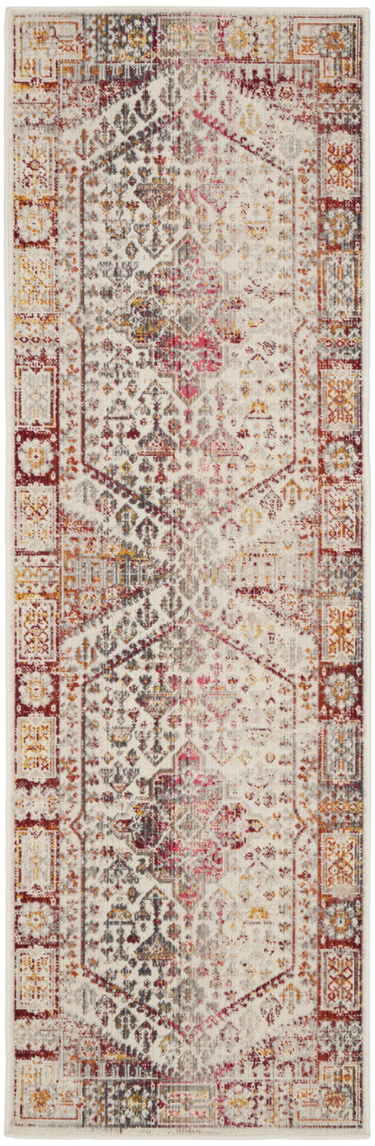 Nourison Home Vintage Kashan VKA08 Ivory Red Traditional Power-loomed Rug