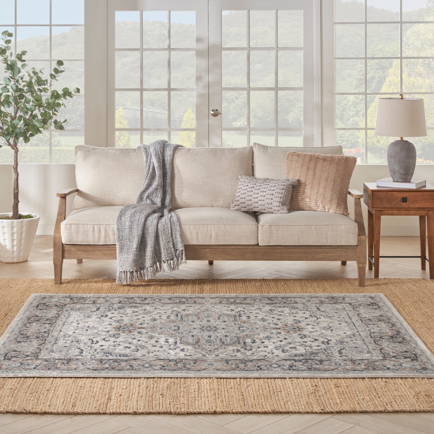 Nourison Home Natural Jute  Bleached  Contemporary