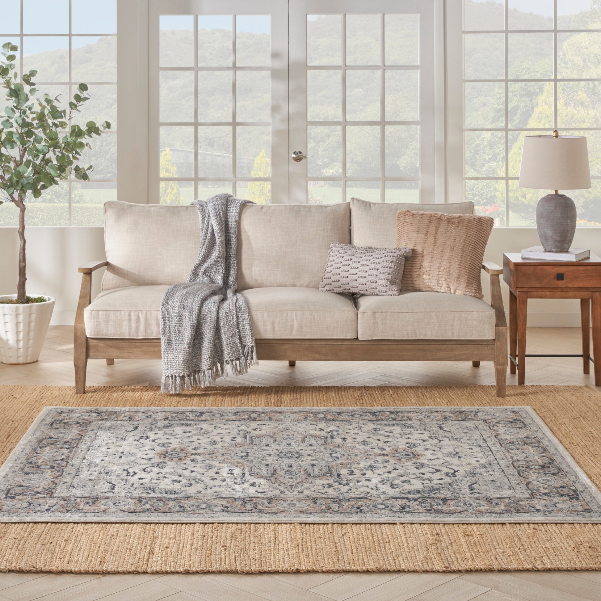 Nourison Home Natural Jute  Bleached  Contemporary