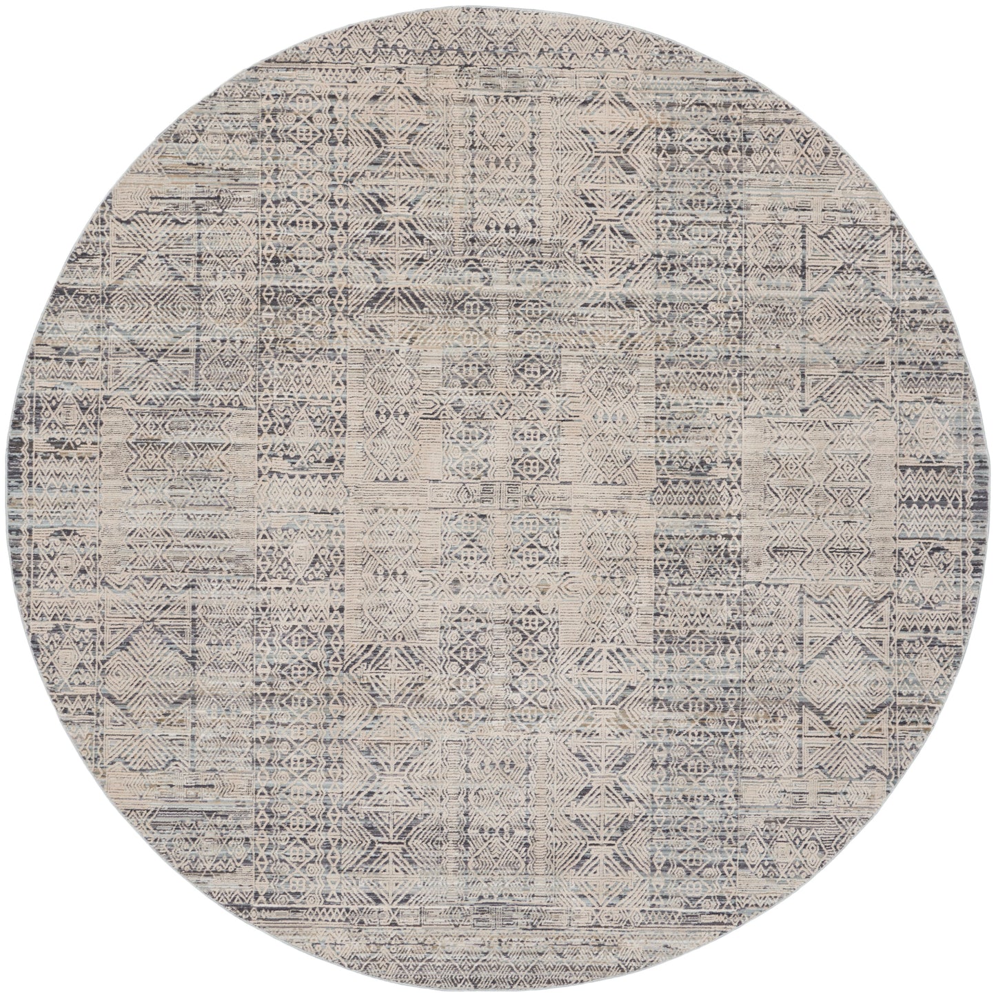 Nourison Home Lynx LNX06 Ivory Blue Transitional Power-loomed Rug