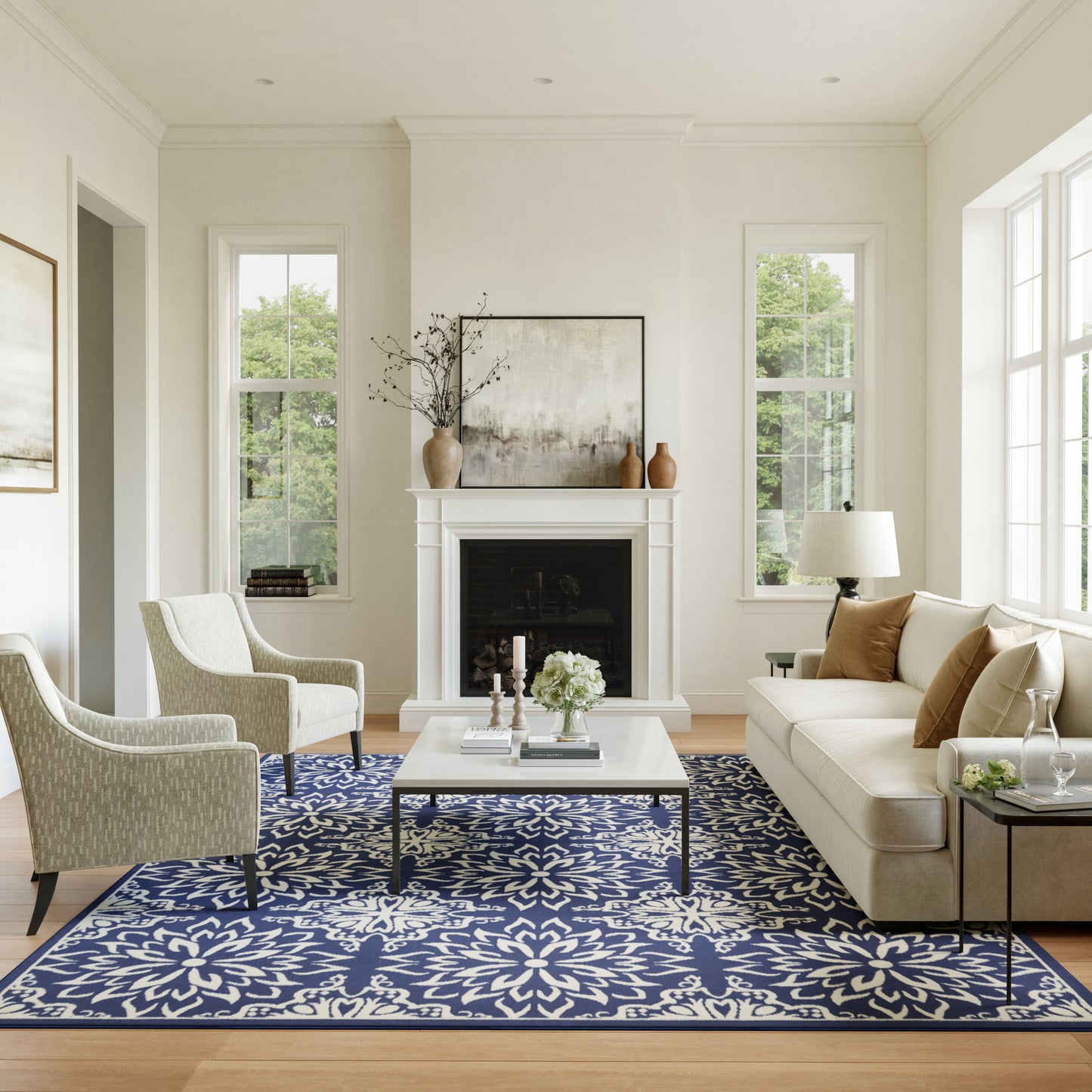 Nourison Home Jubilant  Navy Ivory  Transitional