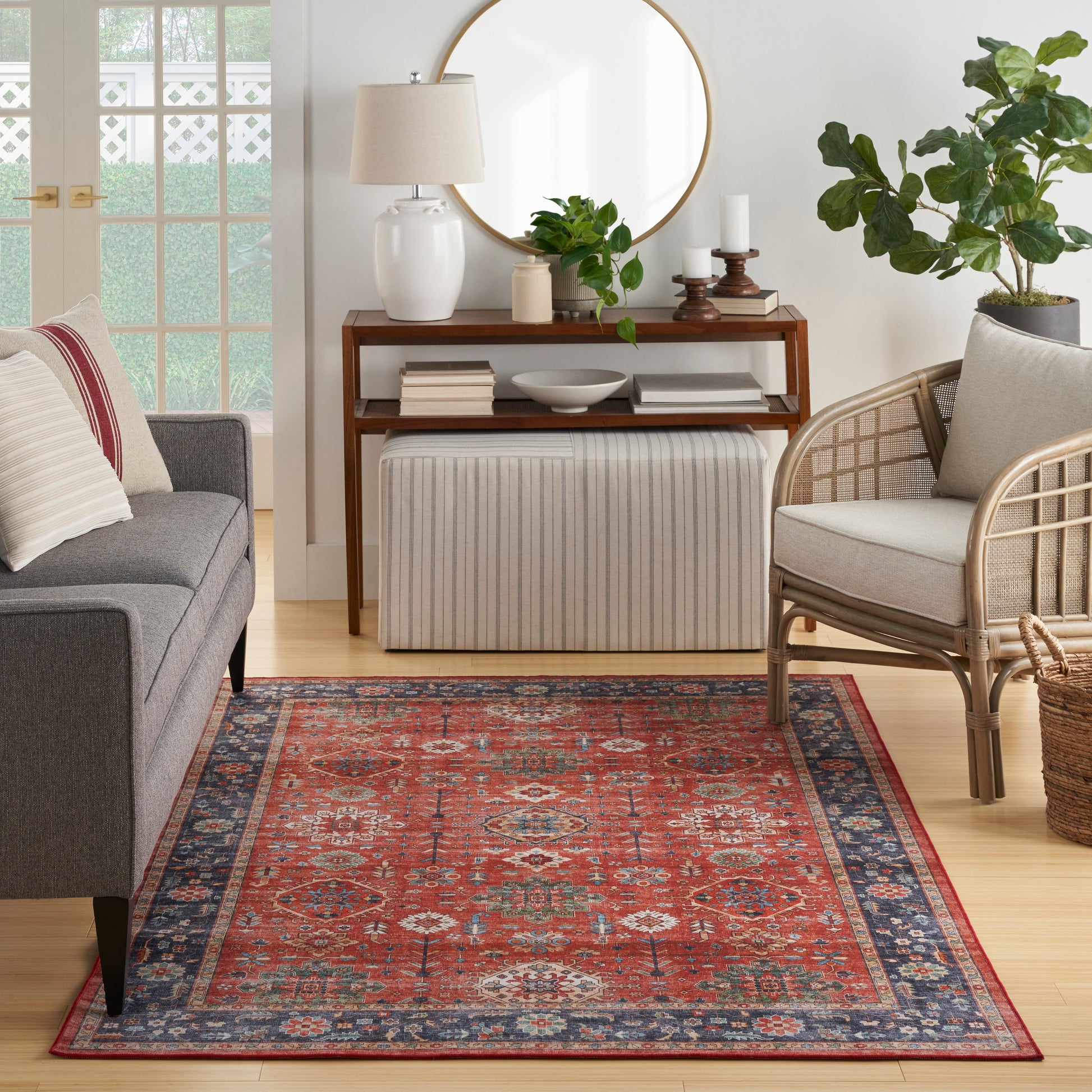 Nourison Home Fulton  Rust  Traditional