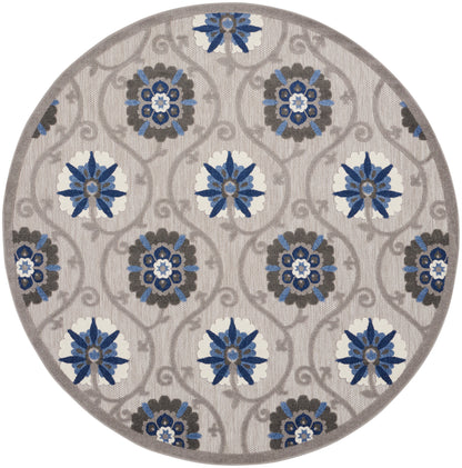 Nourison Home Aloha ALH19 Grey Blue Contemporary Power-loomed Rugs