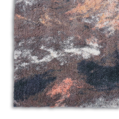 Nourison Home Corsica Shag  Blue Multicolor  Contemporary