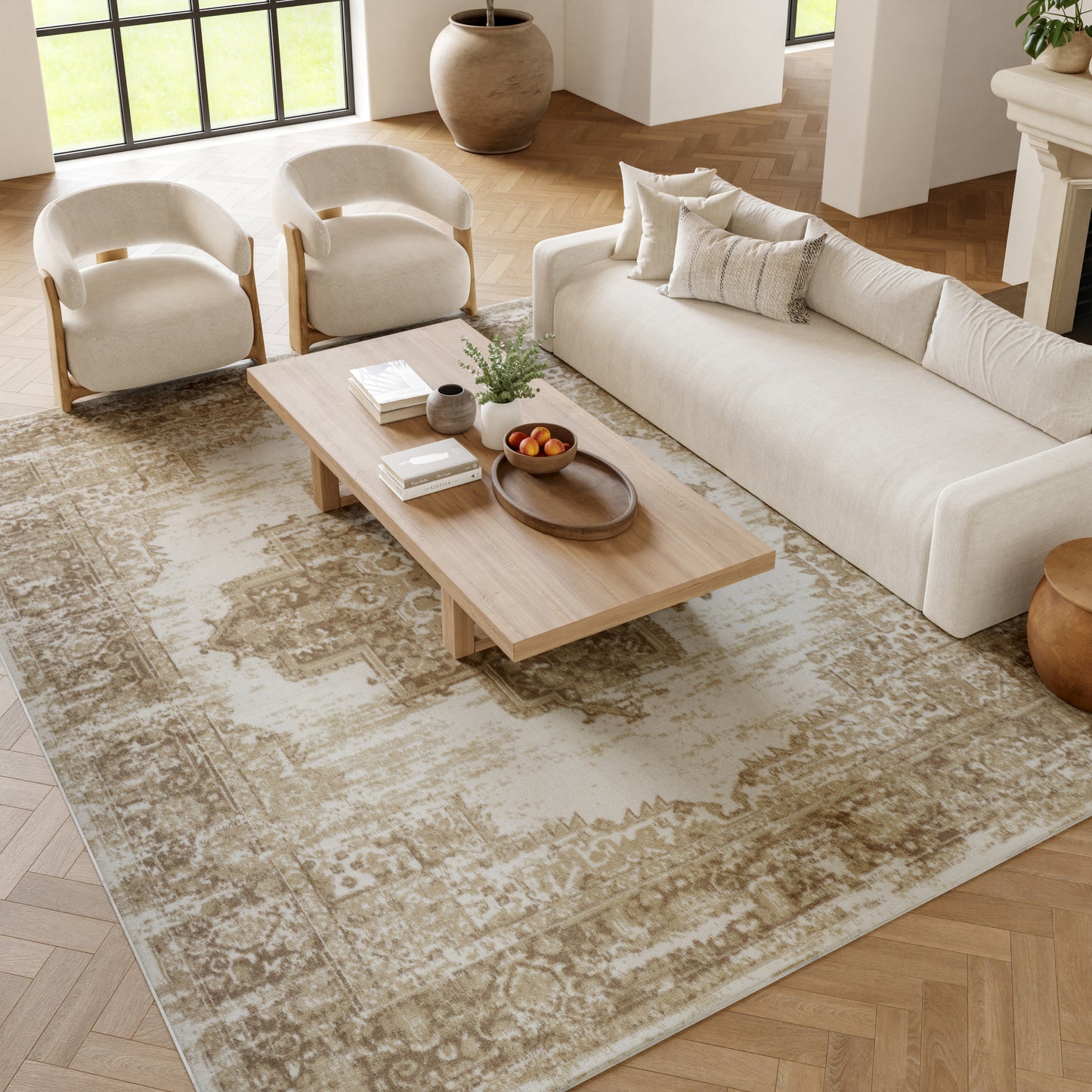 Nourison Home Grafix  Ivory Beige  Transitional
