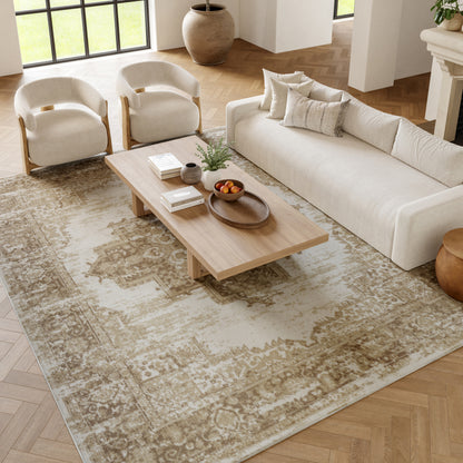 Nourison Home Grafix  Ivory Beige  Transitional
