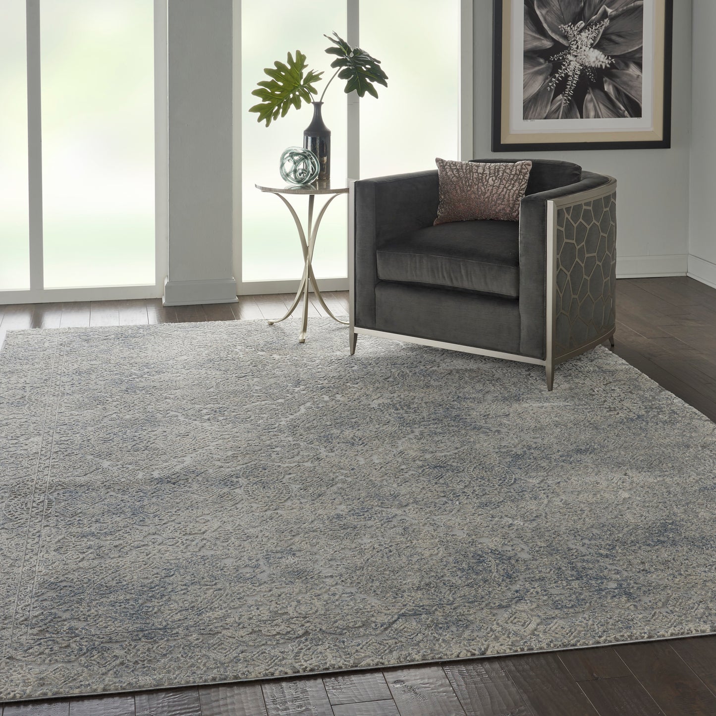 Nourison Home Rustic Textures  Ivory Light Blue  Contemporary