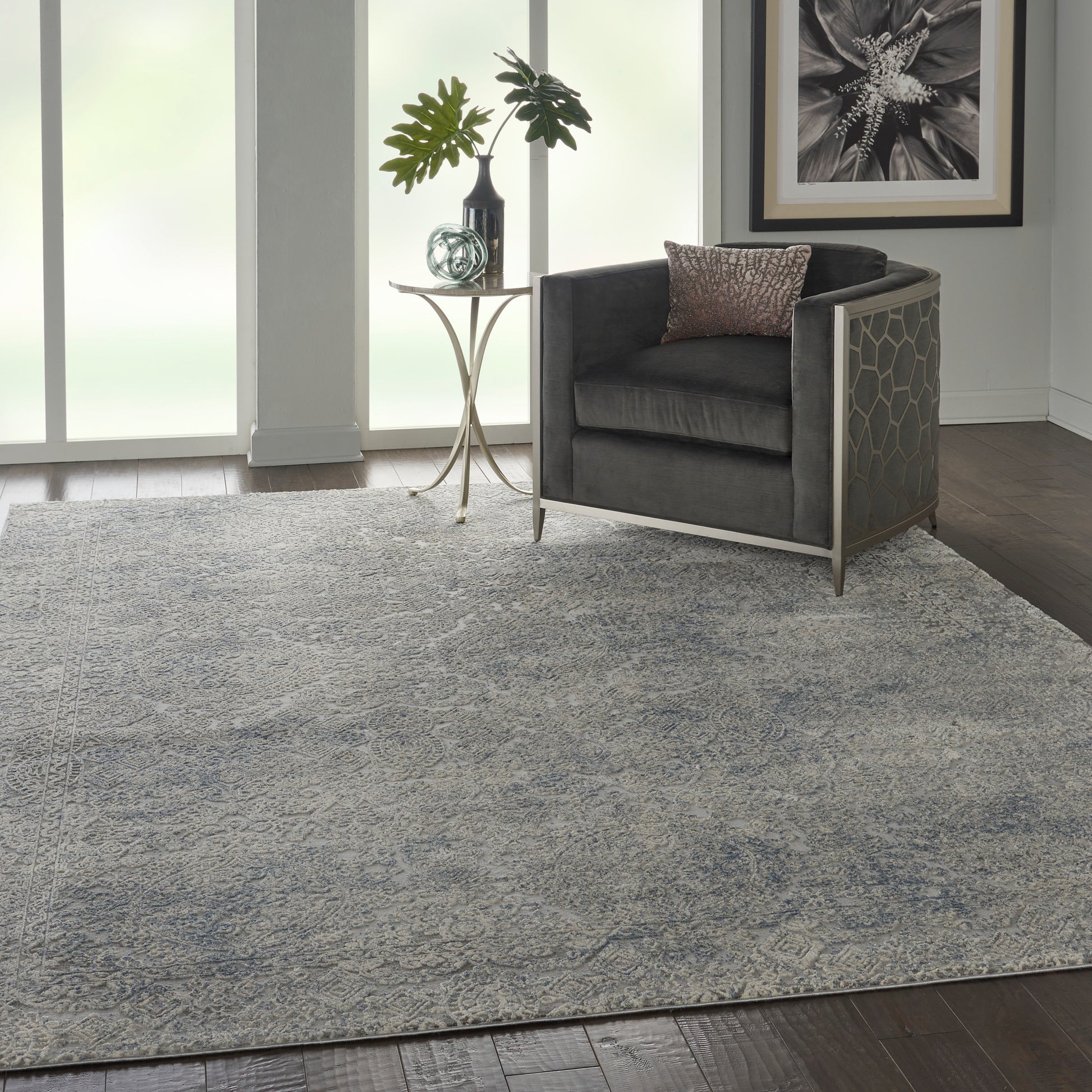 Nourison Home Rustic Textures  Ivory Light Blue  Contemporary