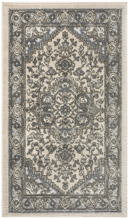 Nourison Home Quarry QUA05 Ivory Blue Transitional Power-loomed Rugs