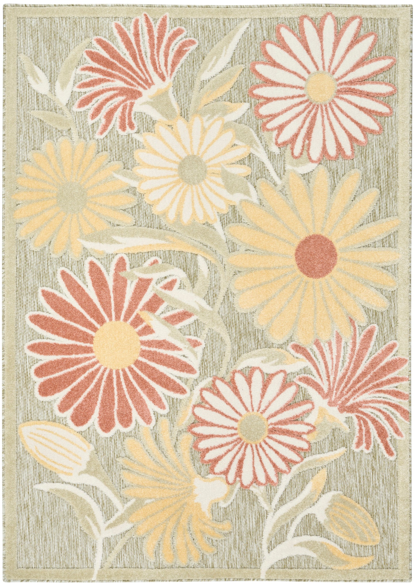 Nourison Home Aloha ALH33 Sage Rose Contemporary Power-loomed Rugs