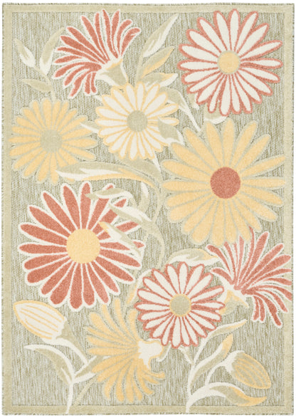 Nourison Home Aloha ALH33 Sage Rose Contemporary Power-loomed Rugs
