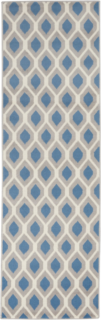 Nourison Home Grafix GRF22 Blue Contemporary Power-loomed Rug