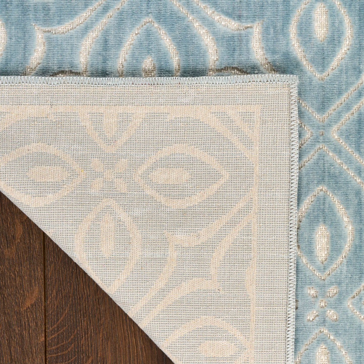 Nourison Home Washable Charm  Blue Ivory  Contemporary