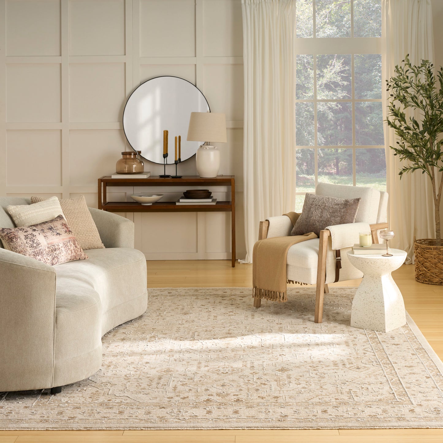 Nourison Home Retreat  Beige  Traditional