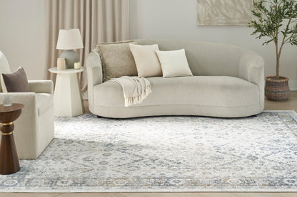 Nourison Home Astra Machine Washable  Ivory Blue  Traditional