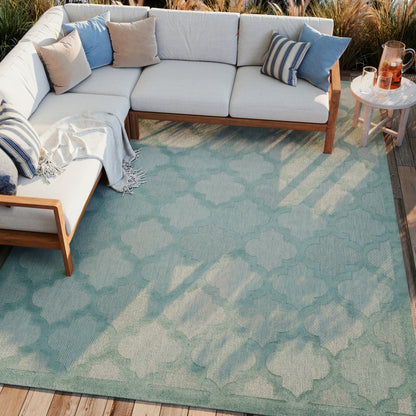 Nourison Home Easy Care  Aqua Teal  Contemporary