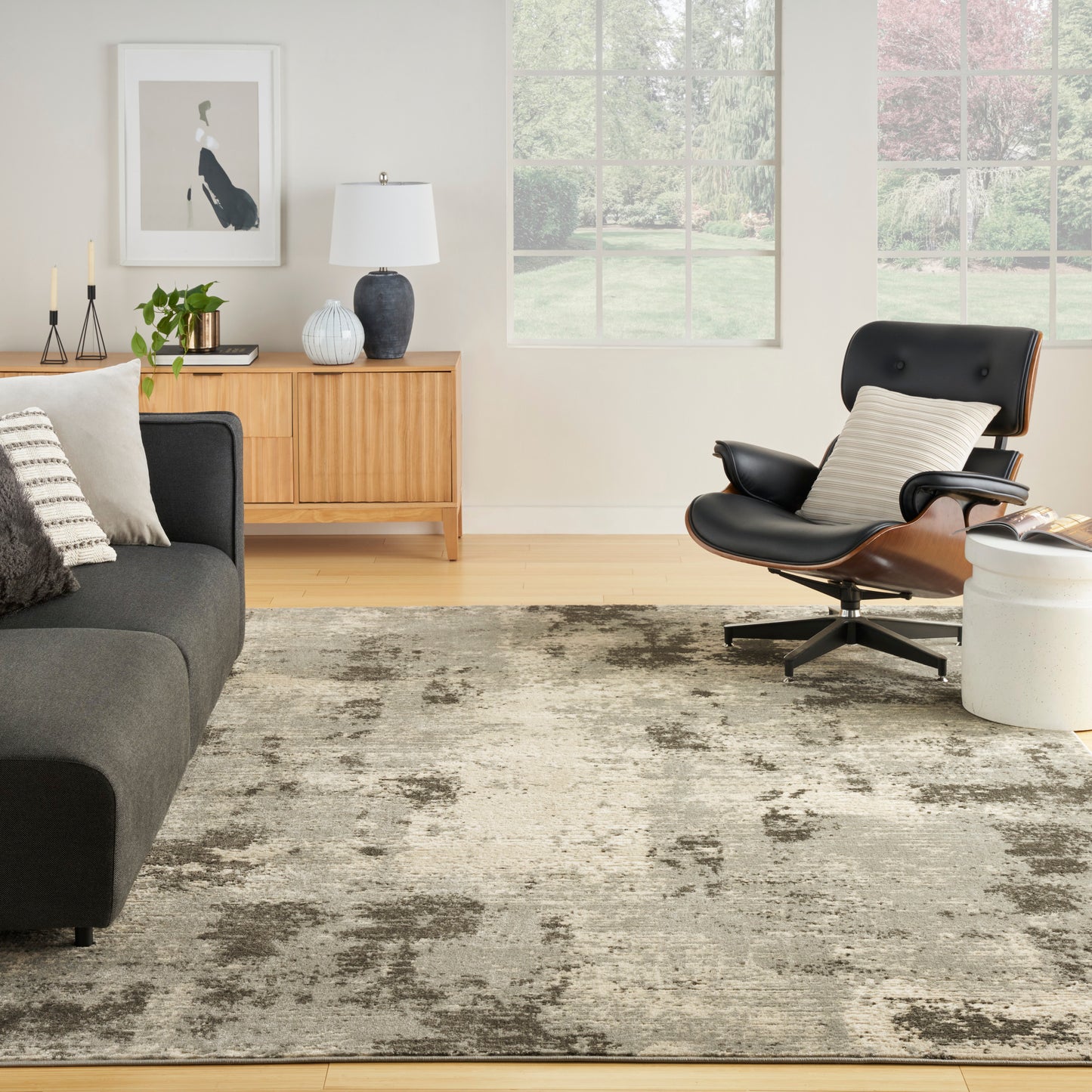Nourison Home Serenity Home  Ivory Grey  Contemporary