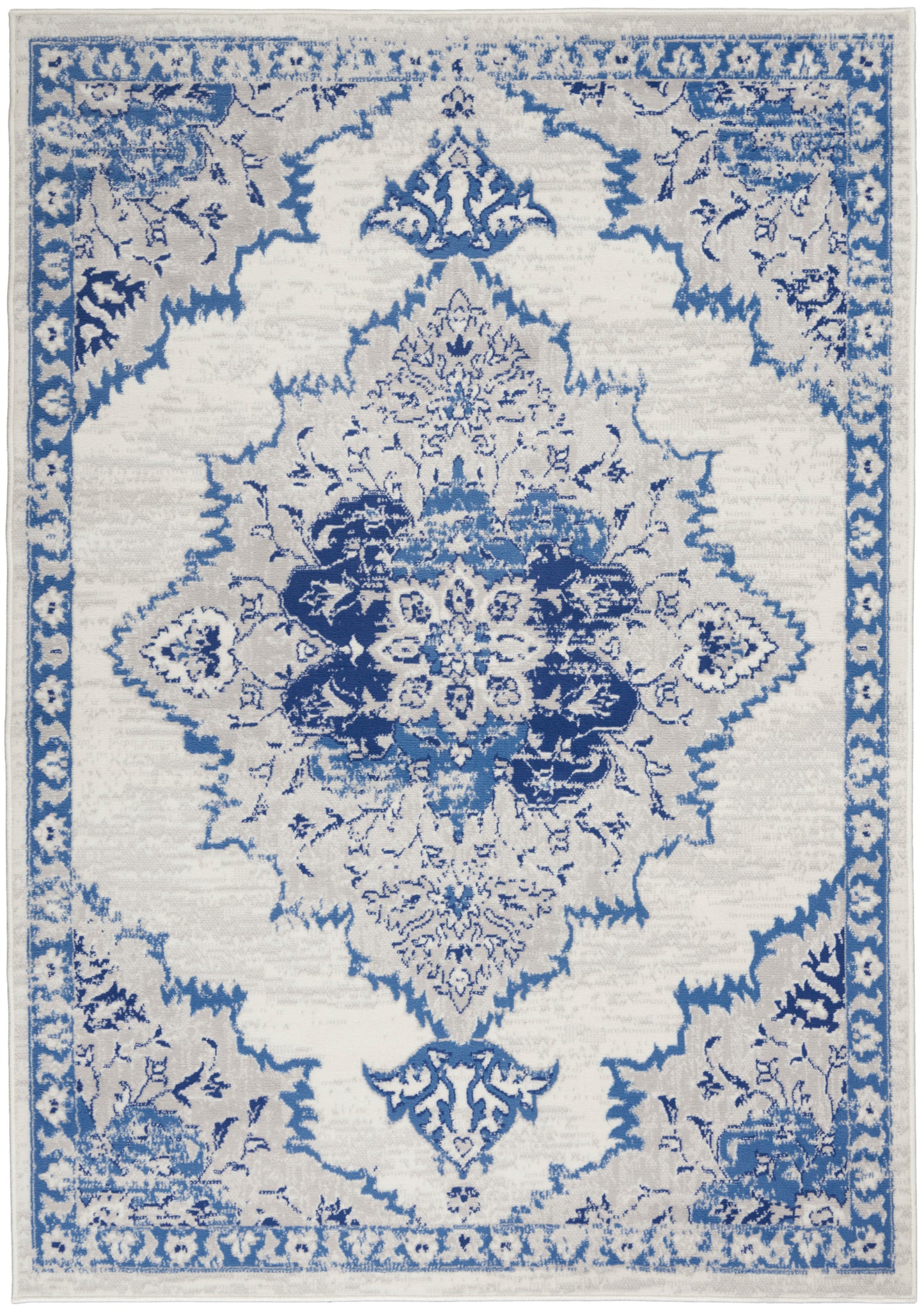 Nourison Home Whimsicle WHS14 Ivory Blue Transitional Power-loomed Rug
