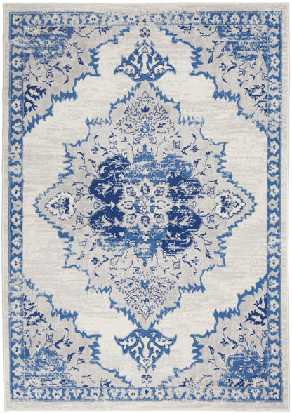 Nourison Home Whimsicle WHS14 Ivory Blue Transitional Power-loomed Rug