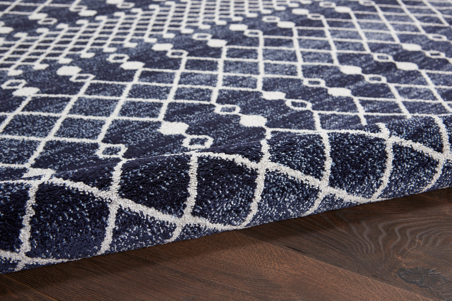 Nourison Home Palermo  Navy Grey  Contemporary
