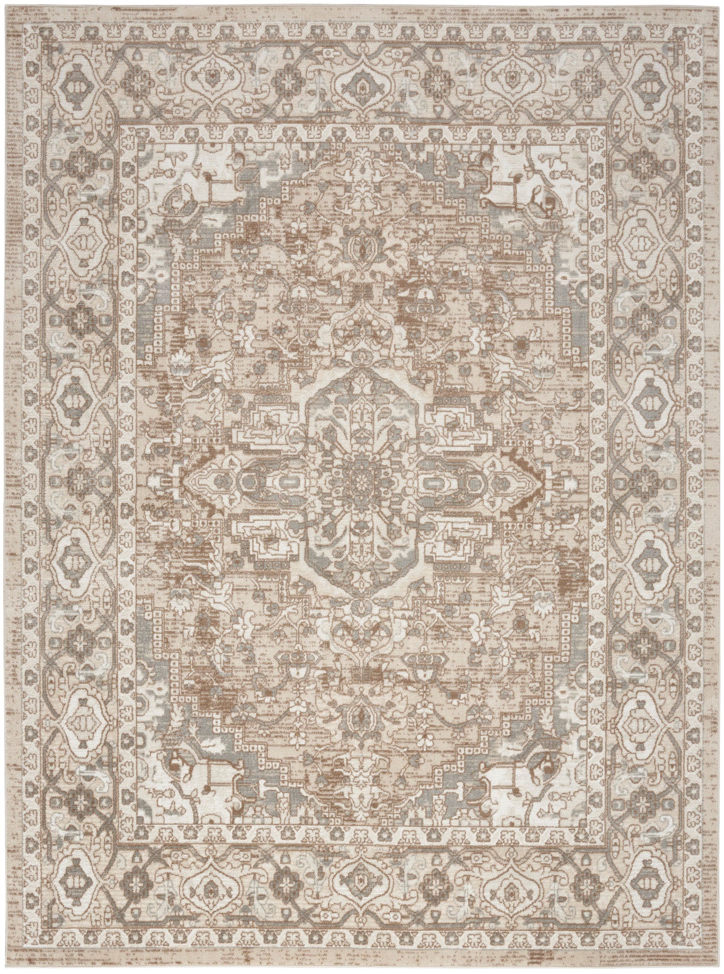 Nourison Home Quarry QUA05 Beige Transitional Power-loomed Rugs