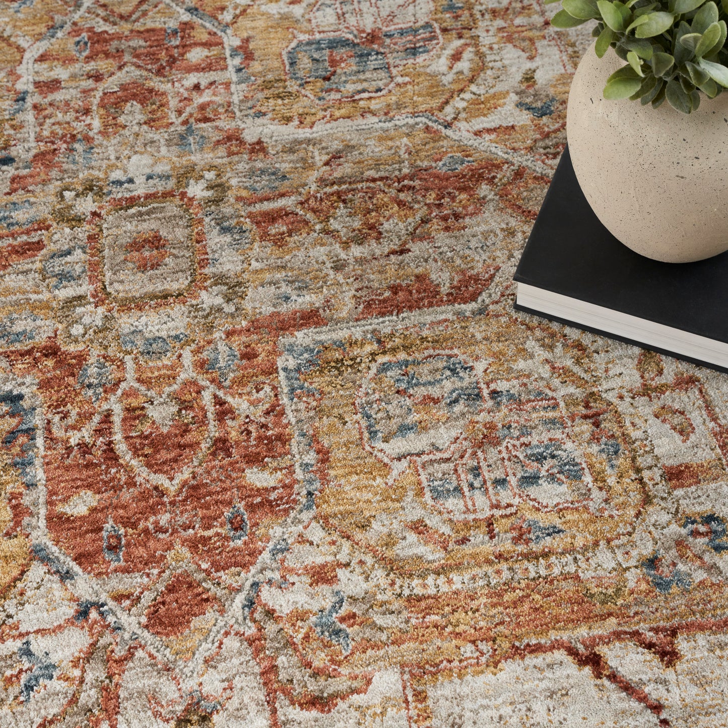 Nourison Home Sahar  Ivory Rust  Traditional