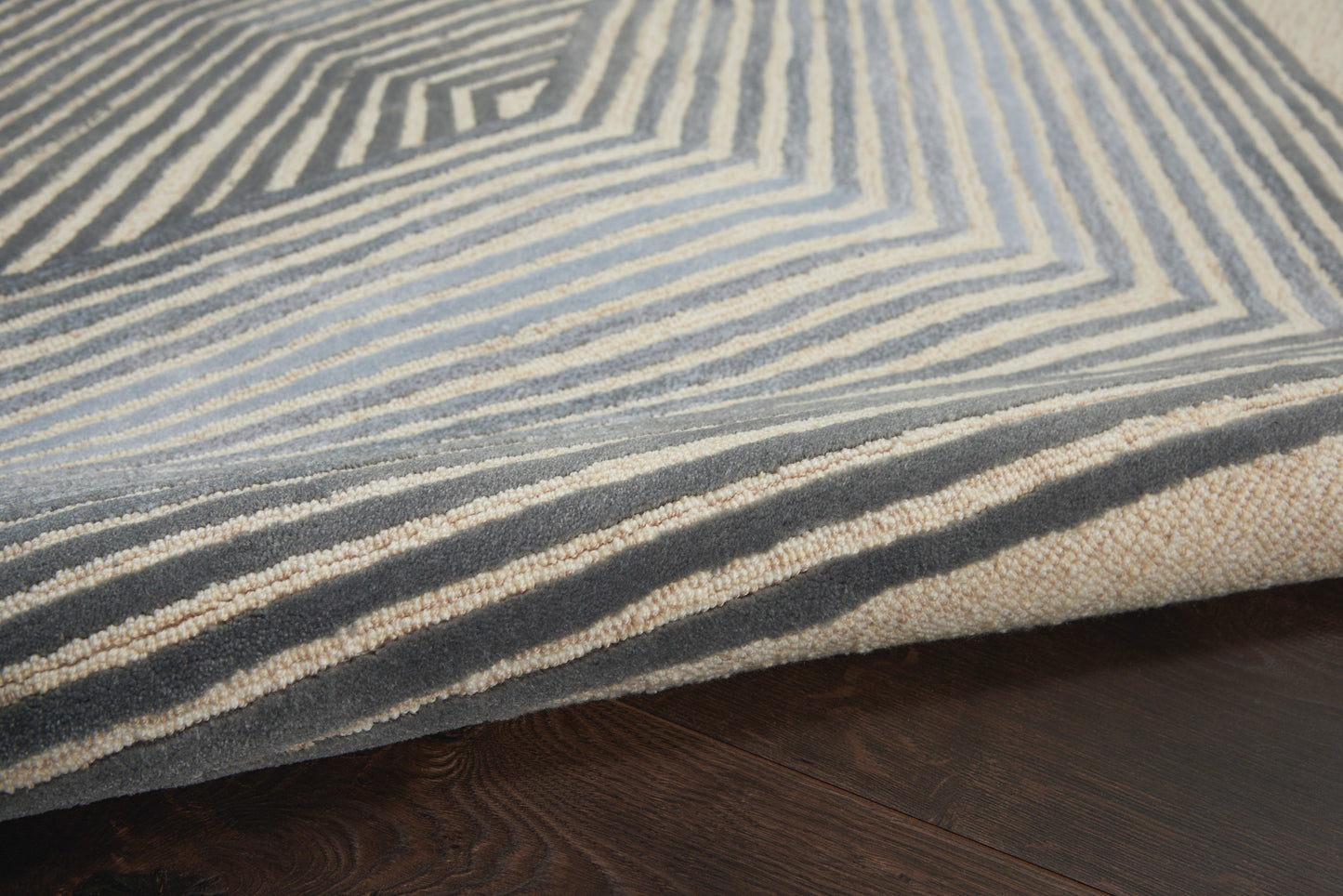 Nourison Home Symmetry  Ivory Grey  Contemporary