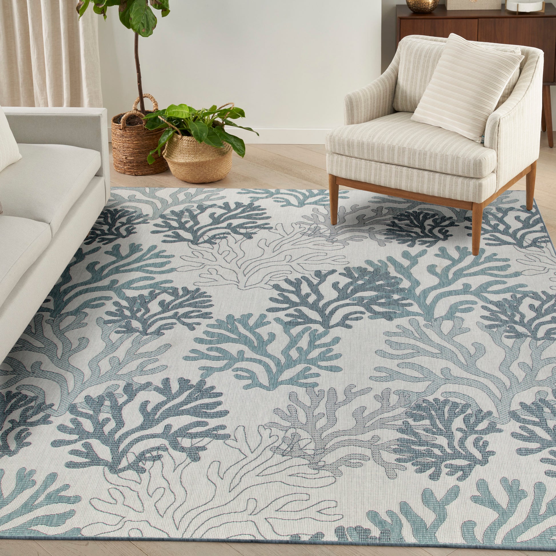 Nourison Home Garden Oasis  Blue  Contemporary