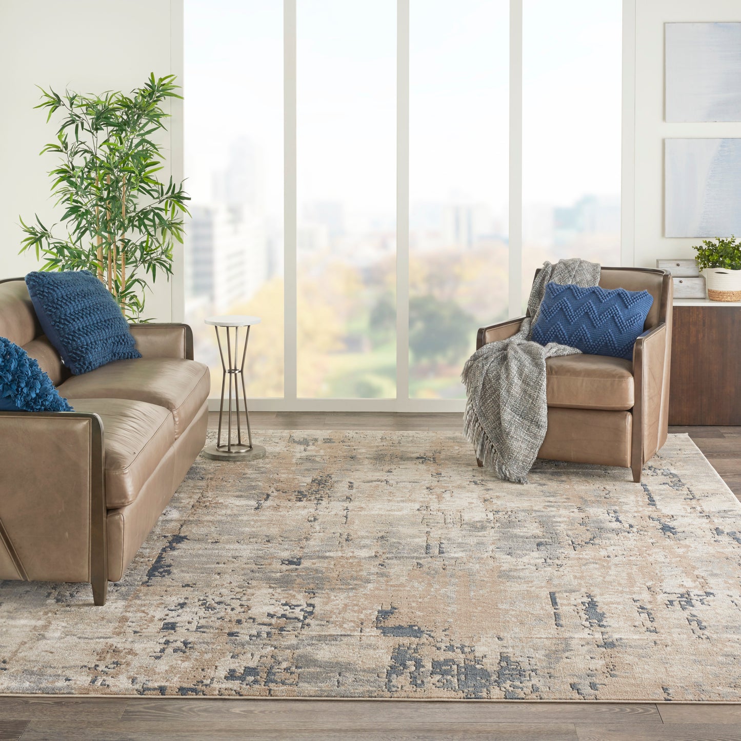 Nourison Home Quarry  Beige Grey  Contemporary