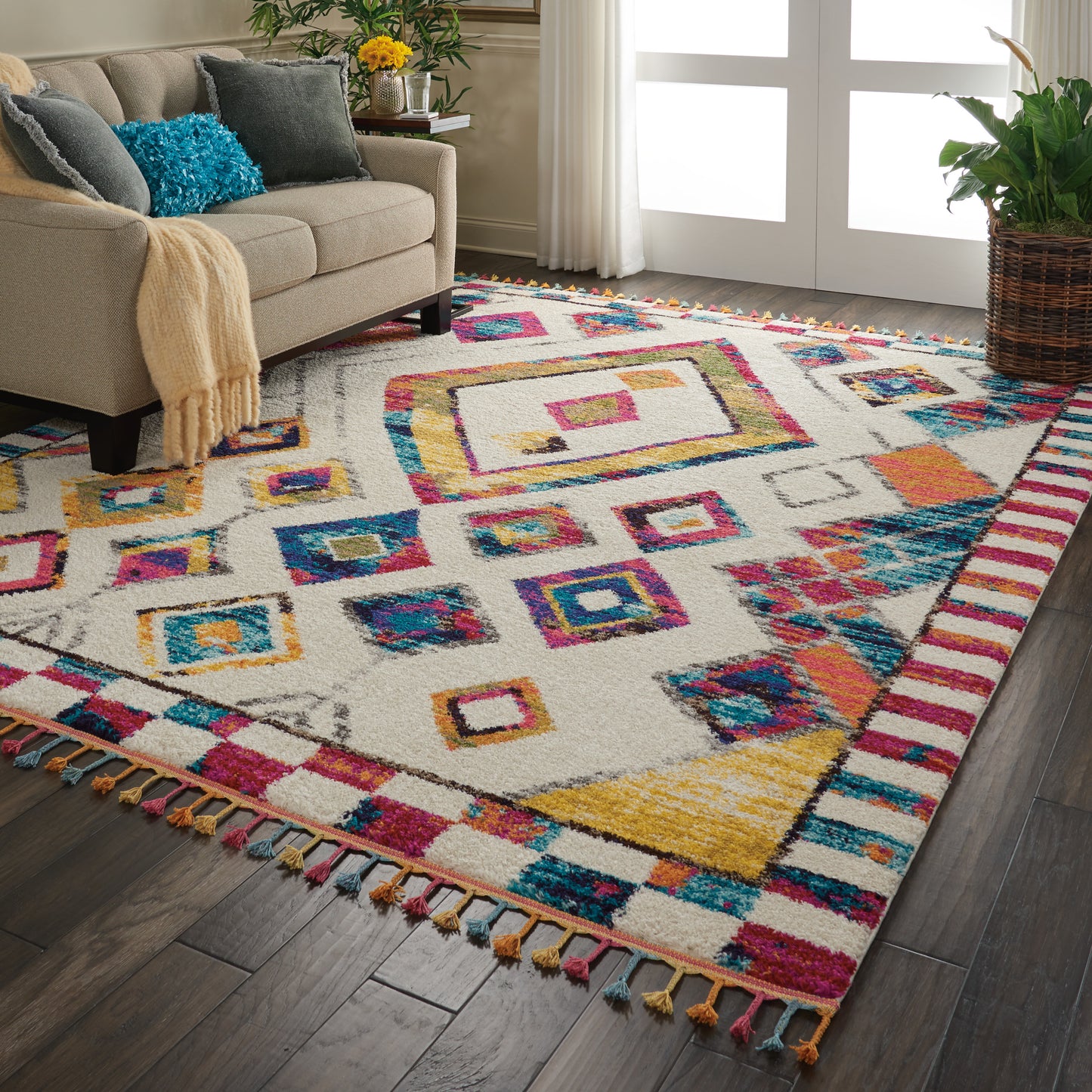 Nourison Home Nomad  Ivory Multicolor  Transitional