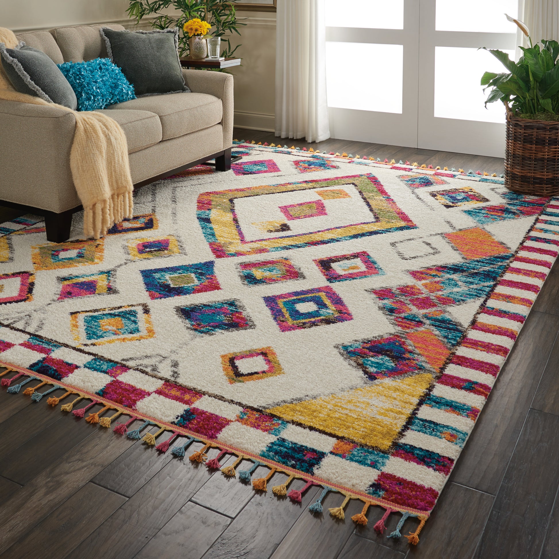 Nourison Home Nomad  Ivory Multicolor  Transitional