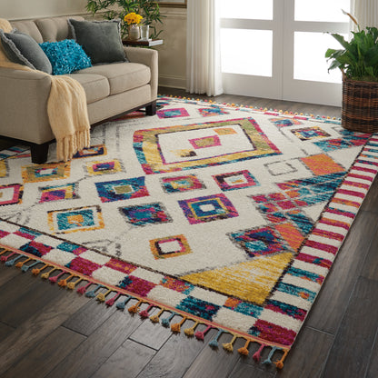 Nourison Home Nomad  Ivory Multicolor  Transitional