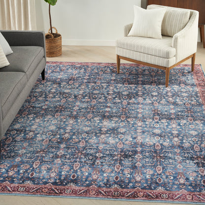 Nourison Home Grand Washables  Blue Brick  Traditional