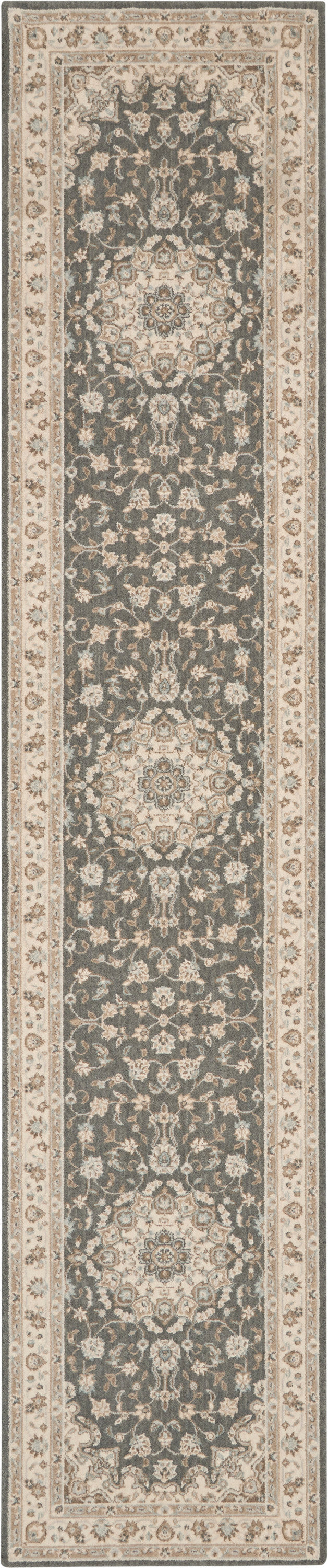 Nourison Home Living Treasures LI15 Grey Ivory Traditional Loom-woven Rug