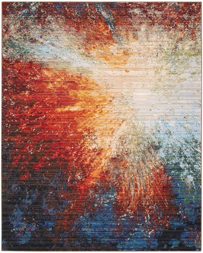 Nourison Home Chroma CRM02 Red Flare Contemporary Loom-woven Rug