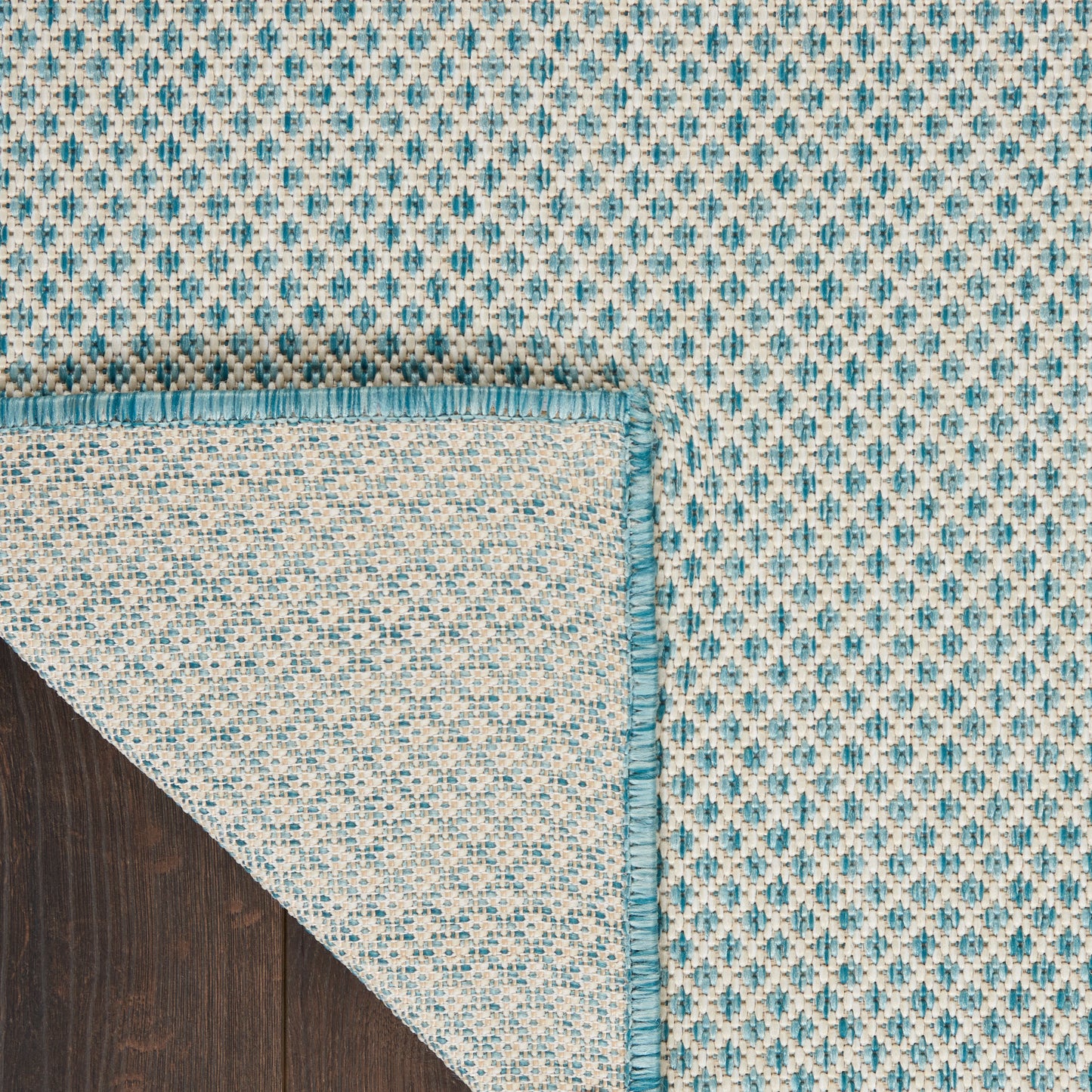 Nourison Home Courtyard  Ivory Aqua  Contemporary