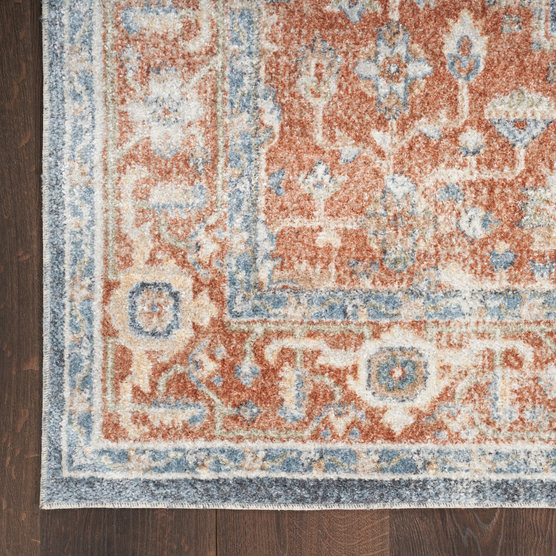 Nourison Home Astra Machine Washable  Denim Multicolor  Traditional