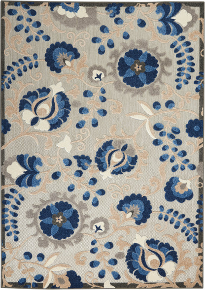 Nourison Home Aloha ALH17 Natural Blue Contemporary Power-loomed Rugs