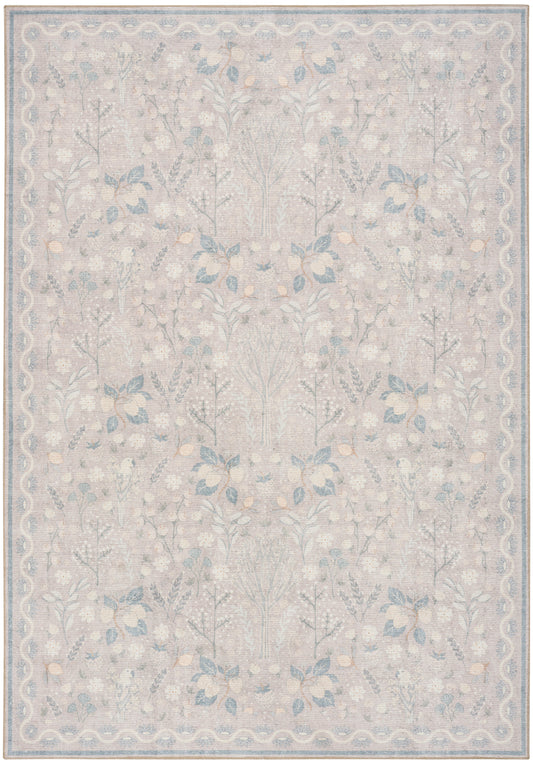 Nourison Home Botanical Washables  Grey Multicolor  Contemporary