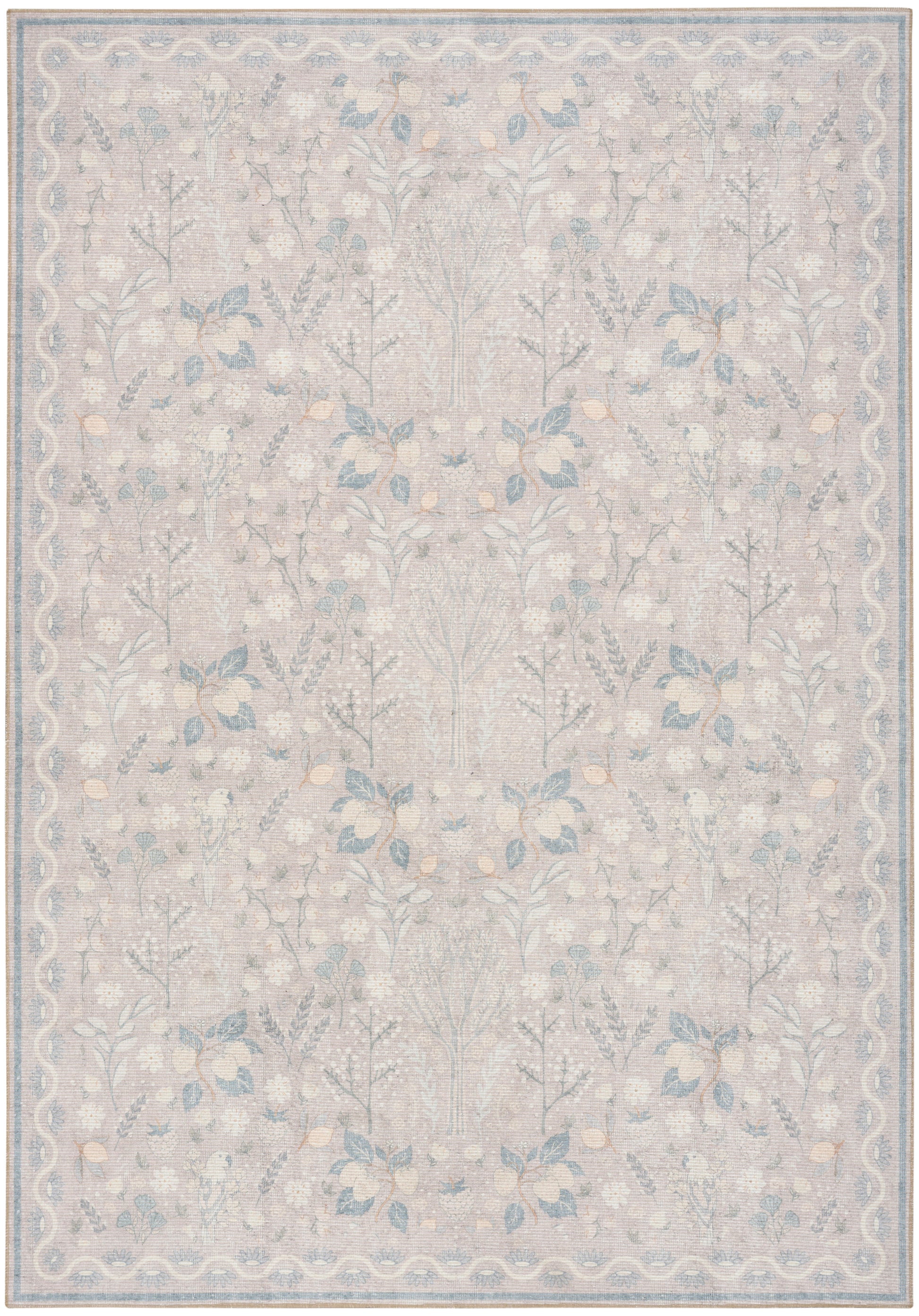 Nourison Home Botanical Washables  Grey Multicolor  Contemporary