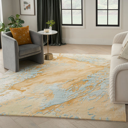 Nourison Home Prismatic  Sand Blue  Contemporary