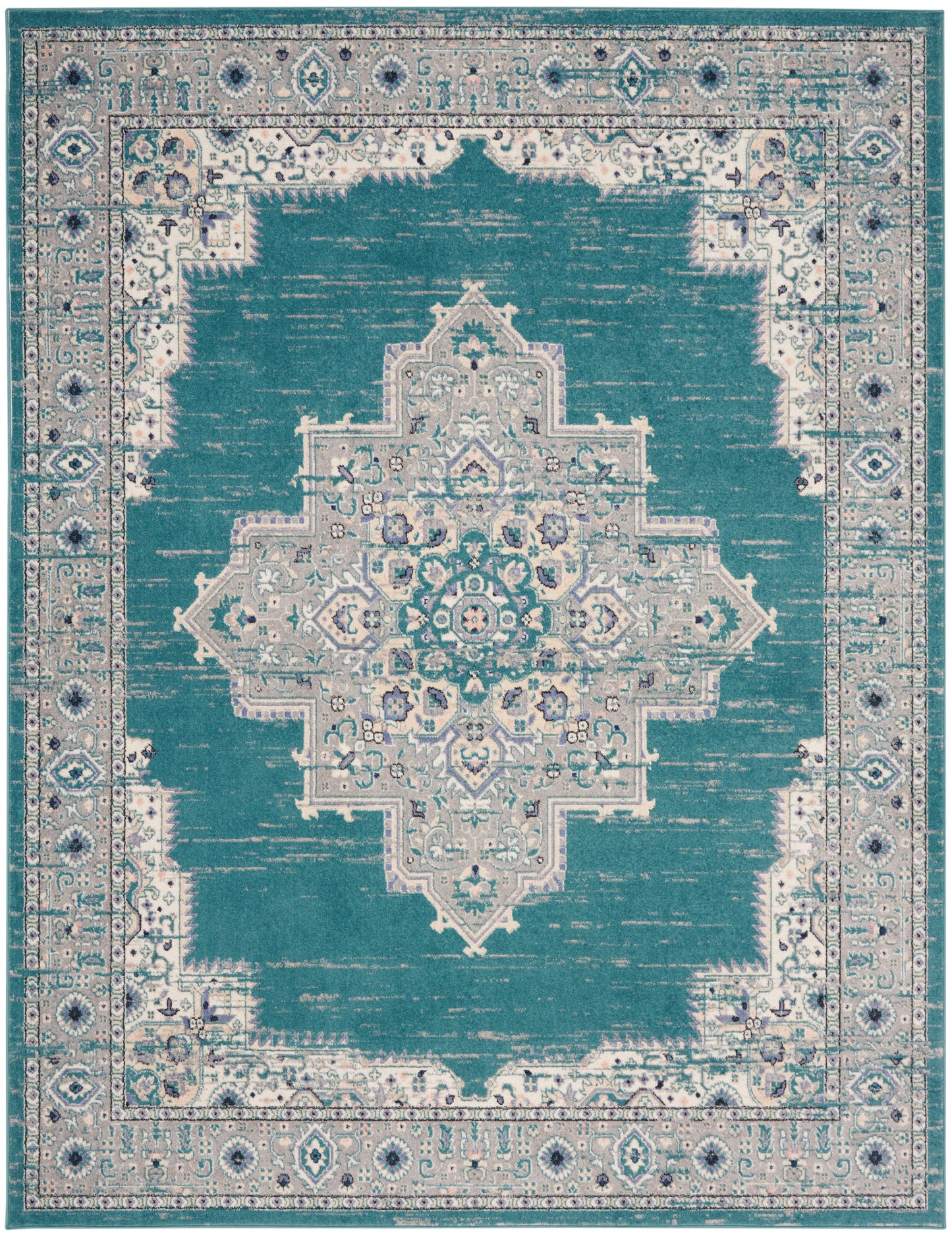 Nourison Home Passion  Turquoise Grey  Transitional