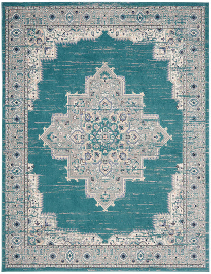 Nourison Home Passion  Turquoise Grey  Transitional