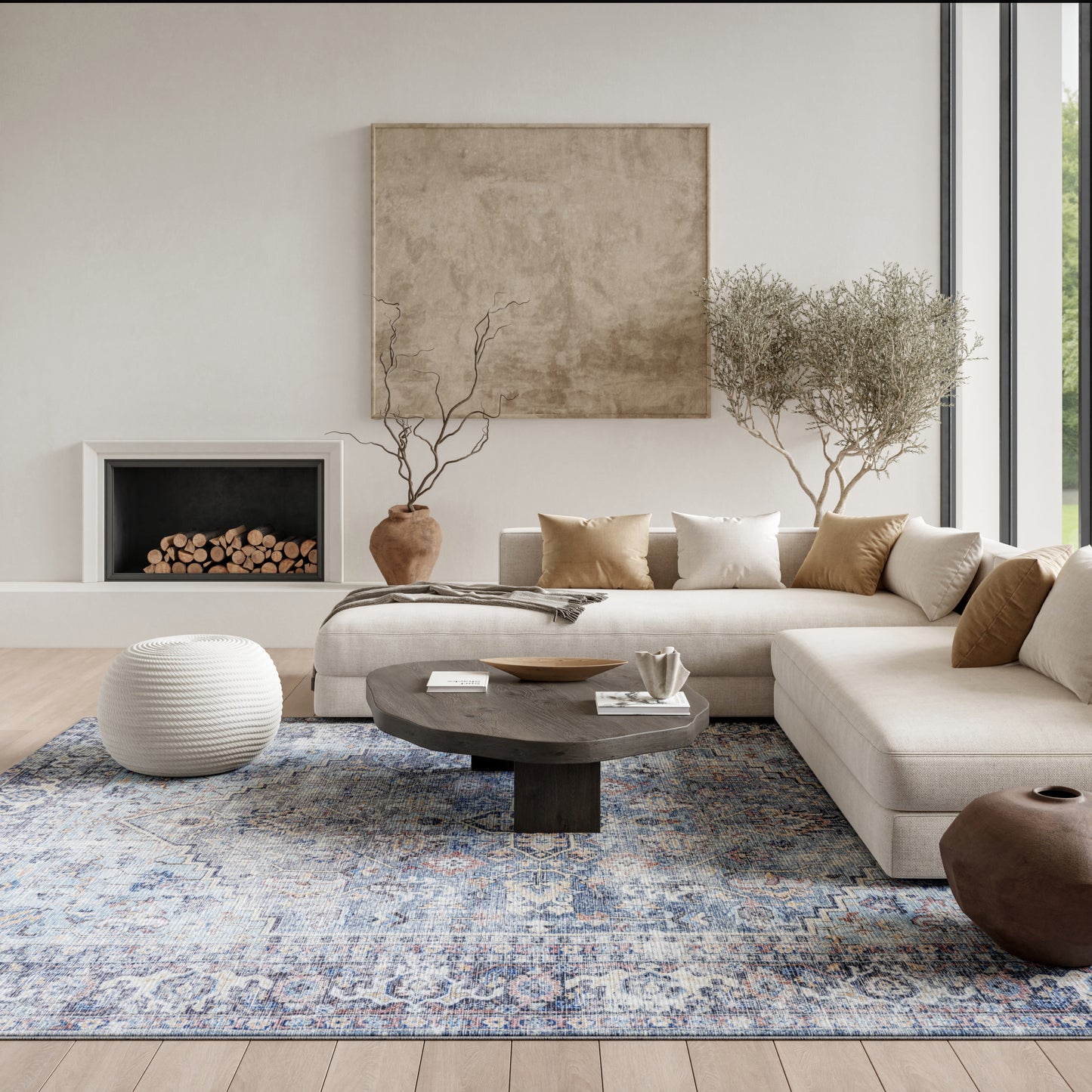 Nourison Home New Concept Washables  Light Grey Blue  Traditional