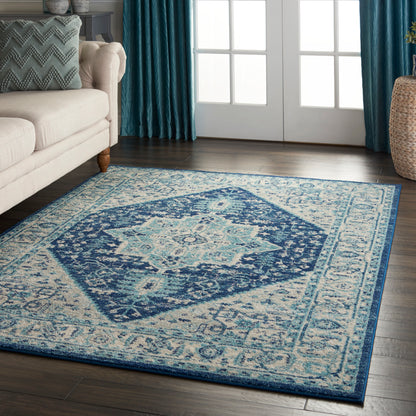 Nourison Home Tranquil  Ivory Navy  Transitional