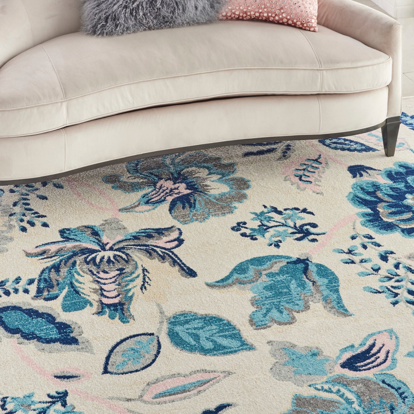 Nourison Home Tranquil  Ivory Light Blue  Contemporary