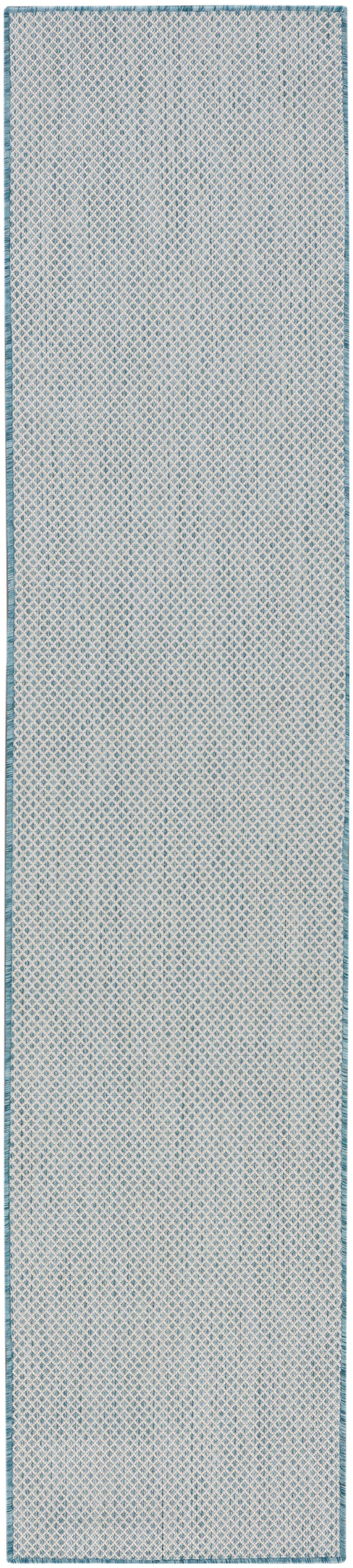 Nourison Home Courtyard COU01 Ivory Aqua Contemporary Power-loomed Rug